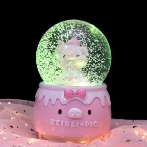 Quả Cầu Tuyết Hộp Nhạc Heo BeiBei Hồng Trang Trí Quà Tặng Giáng Sinh Decor- Art house