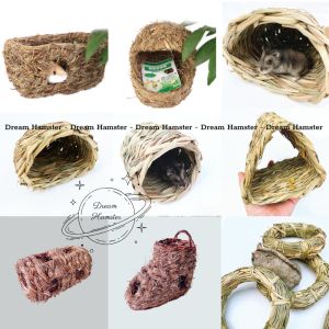 Nhà rơm tổ rơm nơi trú ẩn nhà ngủ đồ chơi làm từ cỏ rơm dành cho hamster thỏ bọ nhím và thú nhỏ khác