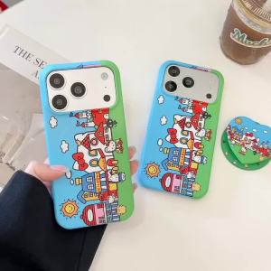 Sanrio | Ốp Điện Thoại iPhone 17/16/15 Pro Max Hình Nhân Vật Hoạt Hình Sanrio KT Có Đế Từ Tính Chất Liệu Silicon Dễ Thương Hỗ Trợ Sạc Không Dây Chống Sốc