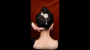 Unimese Jepit Sanggul Rambut Wanita dan Anak Motif Berlian Rumbai Mawar Permata Mutiara Gaya Korea Impor