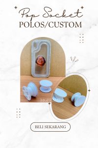 Pop socket polos custom klip standing handphone hp phone stand holder