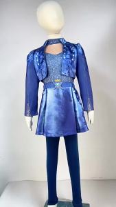 Girls Descendants Blue Jacket Wicked Fairy Tale Halloween Fancy Dress Outfit Kids Carnival Birthday Party Clothes Girls Theme Ev
