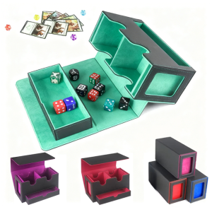 3 In 1 Trading Commander Card Deck Case PU Leather Card Storage Box Holds 200+ Magnetic Closure Card Holder for PKM MTG TCG Game