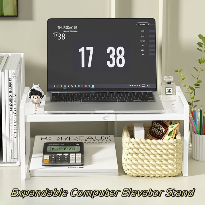 Desktop Shelf Adjustable Multilayer Desk Storage Rack Bookcase Desktop ...