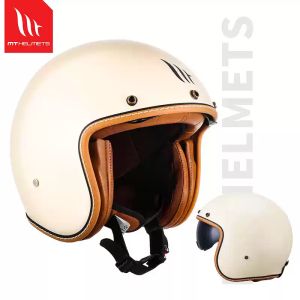 Original factory MT LE MANS 2 SV Motorcycle Helmet Open Face Helmet DOT ECE Certification Cosas Skull Pattern Black Lens Electric Motobike Capacete For Harley