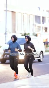 Jilbab dinas polwan hitam coklat putih jilbab sport model ikat belakang pad tumpuk polos tali terbaru 2025 Spandeks Sutera Premium