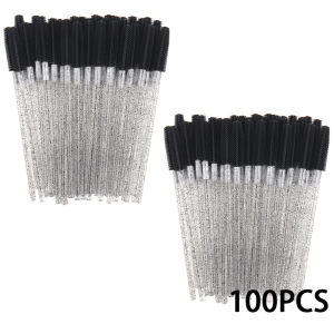 50/100pcs Eyelash Brush Silicone Gel Mascara Wands Applicator Eyelashes Spoolies Brushes For Lash Extension Cosmetic Accessories
