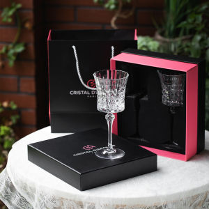 French Imported Crystal Glass Retro High Footed Wine Glass Gift Box