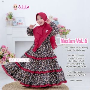 GAMIS ANAK TERBARU 2025 / NAZLAN KIDS / GAMIS ANAK 2 - 10 TAHUN / BAHAN ADEM PLUS JILBAB