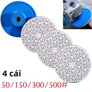 4 Đĩa Mài Tích Hợp 80mm Dùng Cho Máy Mài Góc Ren M10 Dụng Cụ Đánh Bóng & Mài Gạch Nặng Bền Bỉ