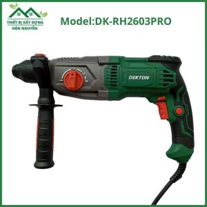 Máy khoan bê tông Dekton DK-RH2603PRO công suất 1050W 3 chức năng kèm 3 mũi khoan 2 mũi đục