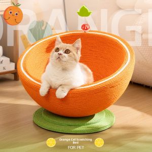 MONLEYTA | Large Size Wear-Resistant Jute Cat Scratching Board Integrated Cat Bed Linen Rope One Piece Cat Claw Board Non-Slip Mat