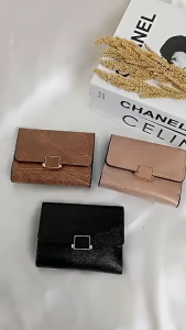 Dompet lipat multifungsi ada tempat koin slot banyak card holder kartu id card leather anak perempuan Wanita simple kecil mini dan elegan vintage kekinian lucu aesthetic