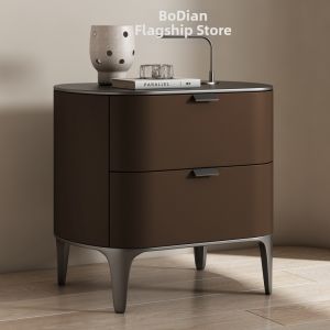 PANDIAN | Natural Solid Wood Nightstand Drawer Compact Creamy Style