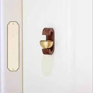 Portable Magnet Suction Mounted Wood Doorbell DIY Room Door Window Decorative Copper Bell Home Creat