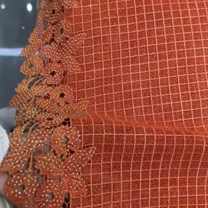 Nigerian Guipure Cord Lace Fabric For Party Wedding Dress 2026 High Quality African Stoned Lace Fabric Sewing