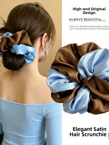 ZUOOU | Elegant Blue and Coffee Colored Satin Headband