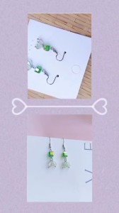 Bông tai móc câu pha lê handmade xinh đẹp