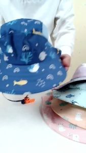COD Summer Hat For Kids Baby Sun Hats Fisherman Hats Sunshade and UV protection With Whistle Caps Big Brim Sun Hat Anti Ultraviolet Summer Waterproof