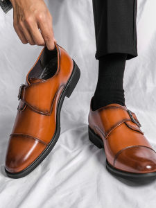 Big Size Slip-on Business Casual Leather Shoes Men Low-cut Pointed Fashion Formal Shoes
