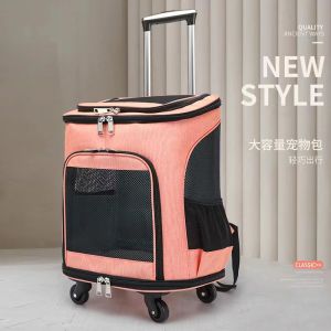 Cat Bag Outing Backpack Trolley Bag Pet Bag Breathable Cat Dog Trolley Travel Pet Box Backpack Large Capacity
