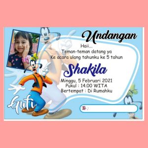 100 pcs dan 50 pcs undangan ultah anak