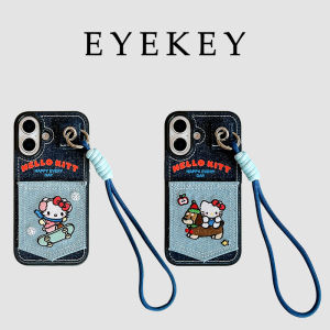 Eyekey Cute Cartoon Embroidered Sausage Dog Cat Card Holder Phone Case for Apple 16Promax iPhone 17 New Model 15 Girl 14 Lanyard 13 Protective Cover