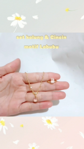 SET LABUBU KALUNG & CINCIN ANAK PEREMPUAN 2 IN 1 /KSET-4281