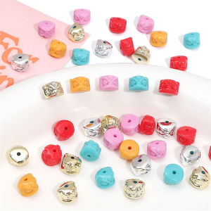 4/10Pcs/bag Solid Color Acrylic Animal Lion Head Beads Loose Bead for Bracelet Necklace Keychain DIY Jewelry Craft Making Accessory