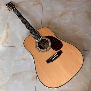 Rare Martin D45 Natural Solid Spruce Top Acoustic Guitar 20 Frets Abalone Inlay Professional Guitar