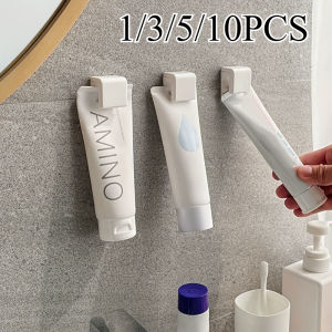 Punch-free Toothpaste Holder Wall-mounted Hook Holders Storage Rack Facial Cleanser Toothpaste Organizer Bathroom Accessories