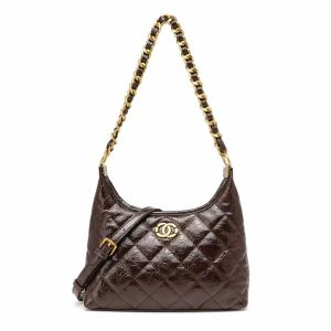 Hong Kong New Style Oil Wax Leather Commuter Handbag Moon Tooth Bag Small Niche Design Versatile Handbag for Ladies