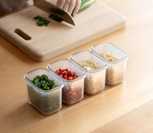 Food Grade Onion Garlic Ginger Storage Box Kitchen Onion Flakes Preservation Sealed Box Fridge Ready to Cook Drainable Canister