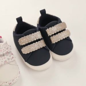 Baby Shoes Infant Pre-Walker Shoes Floral Embroidery/ Bow Princess Sneakers Soft Sole Casual Footwear for Baby Girls0-18M