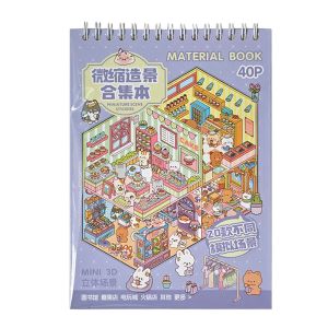 3D Cabin Scene Stickers Book Visual Stacking Cartoon Scene Sticker Collection DIY Cabin Scene Toy Game Stickers
