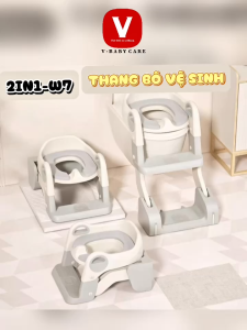 Thang Bô Vệ Sinh Gấp Gọn 2IN1 Tiện Lợi Cho Bé V-BABY W7