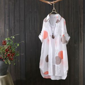 Áo Sơ Mi Nữ Tay Dài Thanh Lịch Kiểu Dáng Rộng Rãi Thời Trang Áo Sơ Mi Dài Vừa Phải In Họa Tiết Thanh Lịch Cho Kỳ Nghỉ Cuối Tuần Chống Nắng