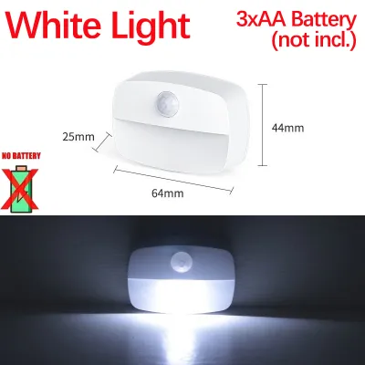 LED Night Light with Motion Sensor Cabinet Lamp Wireless Bedside Nightlight Battery Power/EU PlugBedroom Closet Stairs Lighting