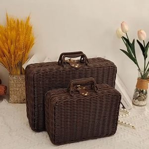 High-grade rattan hand-held gift box picnic box souvenir gift box practical gift packaging box