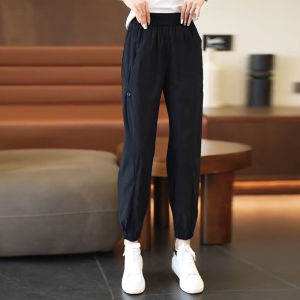 Quần Dài Thể Thao Harlan Cạp Cao Mùa Hè 2025 Mới Cho Nữ Quần Dài Mỏng Bằng Lụa Băng Nhanh Khô Quần Dài Thường Ngày