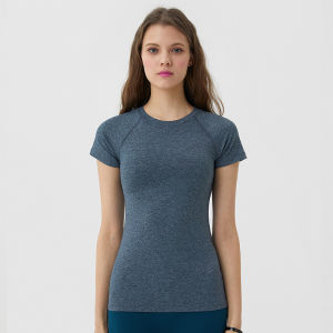 Andar Yoga Clothing Top Short Sleeve Thin Summer Tight Breathable Sweat Absorbing Quick-Drying Fitness Running Sports