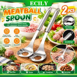 ECILY🔥1/2pcs🔥 304 Stainless Steel Meatball Spoon Maker Manual Meat Ball Squeezer Mold Kitchen Gadget For Fish Shrimp Balls Reusable Tool