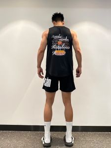 American Basketball Vest Sports Waistcoat Satjdm Jersey Sleeveless Rainbow Court Mesh Quick-Drying Workout Sweat