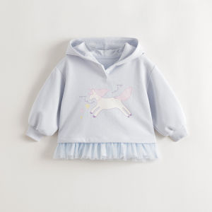 Marc&Janie | Hoodie Sweatshirt with Unicorn Rainbow Mesh for Girls