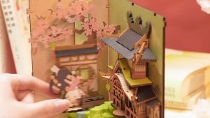 Robotime Rolife Falling Sakura DIY Book Nook Shelf Insert Puzzles (TGB05)