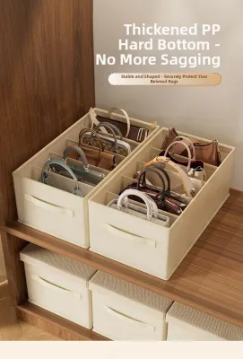 Indoor Use Bag Storage Organizer Rack Dustproof Protection Box Handbag Placement Stand Space Saving Solution for Bags