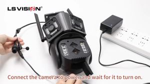 MYHYPERGEAR 8K 16MP Four Lens WIFI CCTV Camera 10X Hybrid Optical Zoom Linkage PTZ Humanoid Tracking Home Security Camera Outdoor Waterproof Full Color Night Vision 24 Hours Video Recording IP Camera