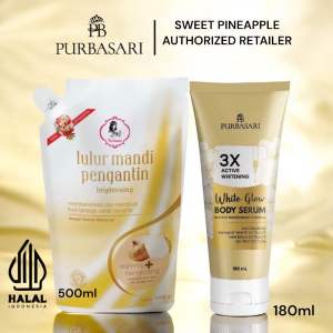 PURBASARI PAKET GLOWING BODY SERUM 180ml + LULUR PENGANTIN BENGKOANG 500ml