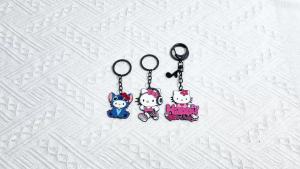 Bandai | Cartoon Anime Hello Kitty Keychain Fashion Cute Key Rings for Friends Exquisite Schoolbag Accessories