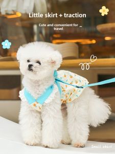 HOOPET | Summer Lightweight Dog Dress with Leash for Small Dogs
